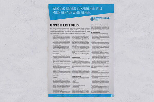 DIN A2 Plakat mit dem Leitbild von Rettet das Kind – Wien
