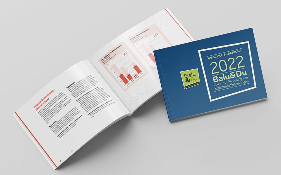 Editorial Design des Abschlussberichts 2022 von Balu&Du