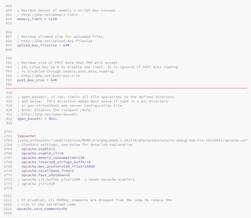 Änderungen an der Datei php.ini vornehmen