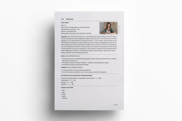 Definition der User Persona für die neue Website