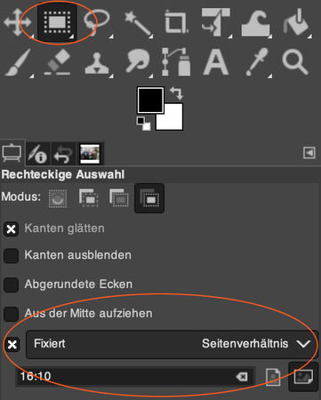 GIMP: Seitenverhältnis festlegen