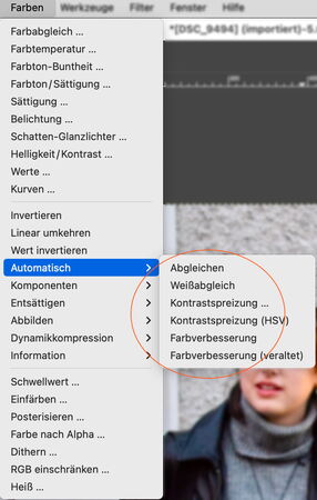 GIMP: Automatische Algorithmen zur Bildoptimierung